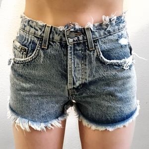 Frayed Hem Denim Shorts